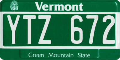 VT license plate YTZ672