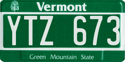 VT license plate YTZ673