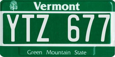 VT license plate YTZ677