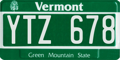 VT license plate YTZ678