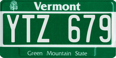 VT license plate YTZ679