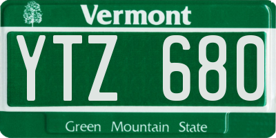 VT license plate YTZ680