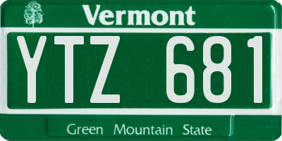 VT license plate YTZ681