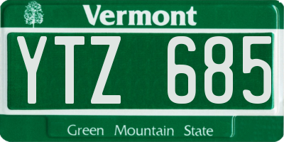 VT license plate YTZ685