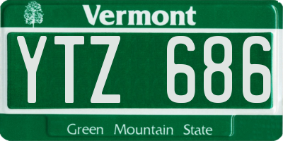 VT license plate YTZ686