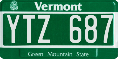 VT license plate YTZ687