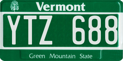 VT license plate YTZ688