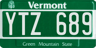 VT license plate YTZ689