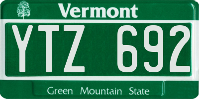 VT license plate YTZ692