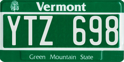 VT license plate YTZ698