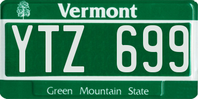 VT license plate YTZ699