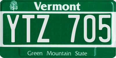 VT license plate YTZ705