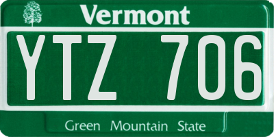 VT license plate YTZ706