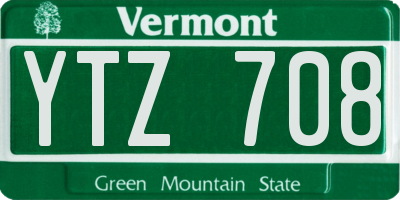 VT license plate YTZ708