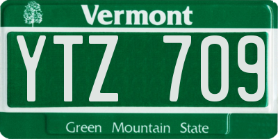 VT license plate YTZ709