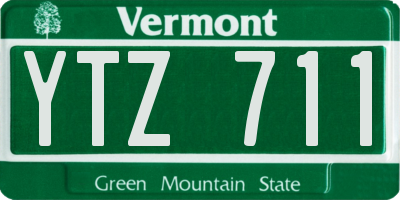 VT license plate YTZ711