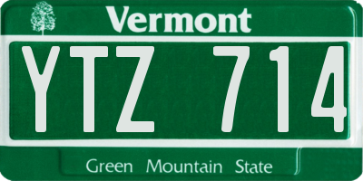VT license plate YTZ714