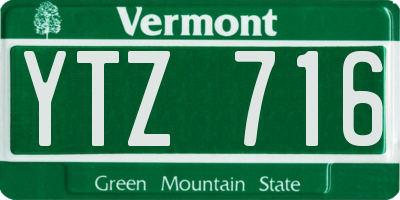VT license plate YTZ716