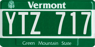 VT license plate YTZ717