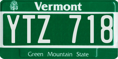 VT license plate YTZ718