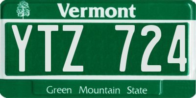VT license plate YTZ724