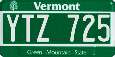 VT license plate YTZ725