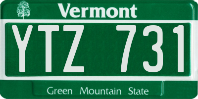 VT license plate YTZ731