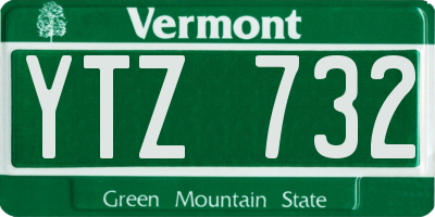 VT license plate YTZ732