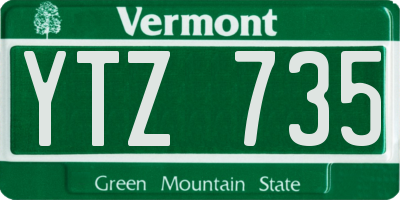 VT license plate YTZ735