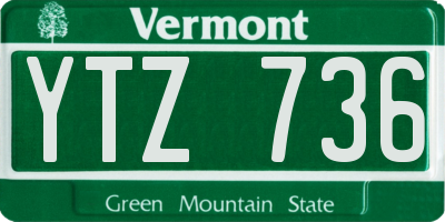 VT license plate YTZ736
