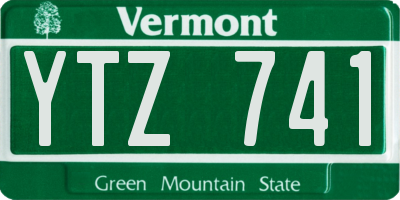 VT license plate YTZ741