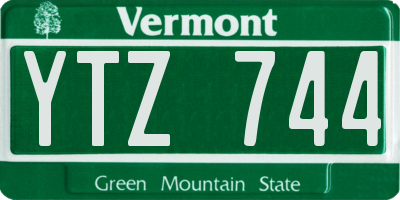 VT license plate YTZ744