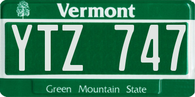VT license plate YTZ747