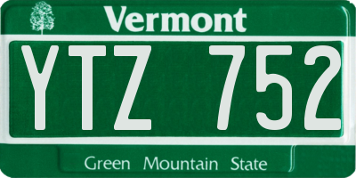 VT license plate YTZ752