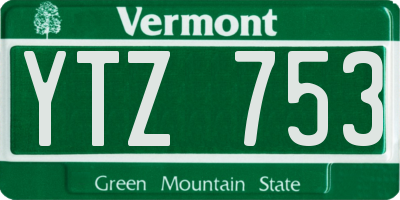 VT license plate YTZ753