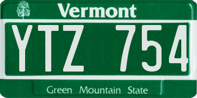 VT license plate YTZ754