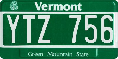 VT license plate YTZ756