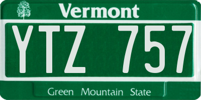 VT license plate YTZ757