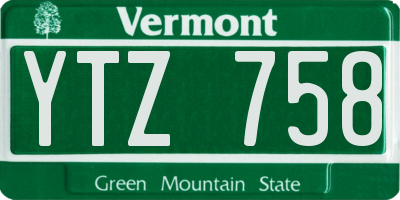VT license plate YTZ758