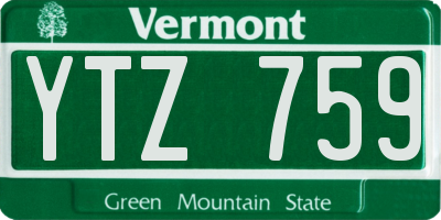 VT license plate YTZ759