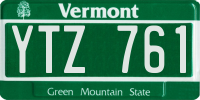 VT license plate YTZ761