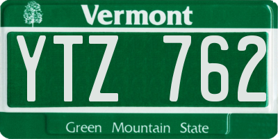 VT license plate YTZ762