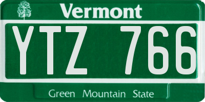 VT license plate YTZ766