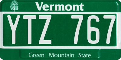 VT license plate YTZ767