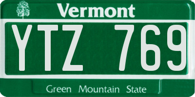 VT license plate YTZ769