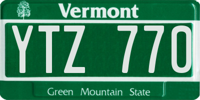 VT license plate YTZ770