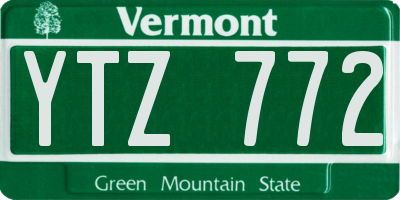 VT license plate YTZ772
