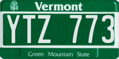 VT license plate YTZ773