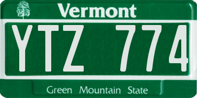 VT license plate YTZ774