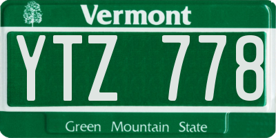 VT license plate YTZ778